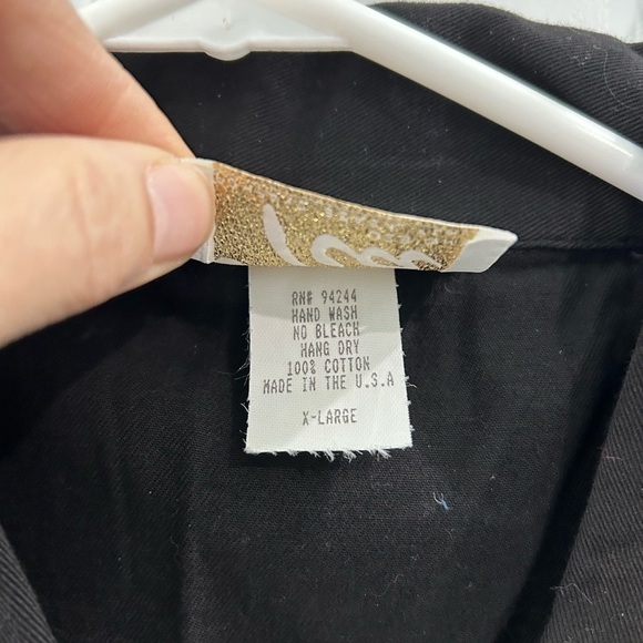 NWT Vintage Tia Designs Cat Applique Button Front Top Size XL Boxy Artsy Casual - Picture 9 of 9